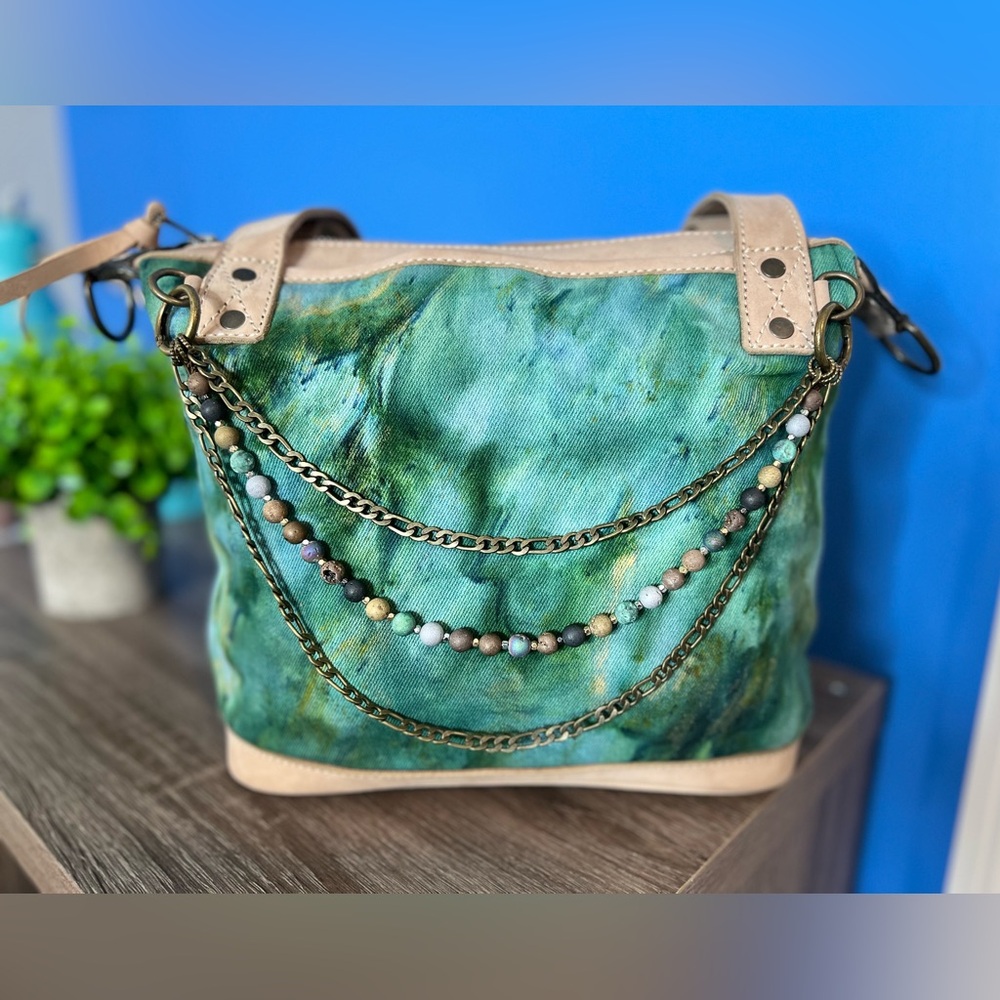 Little Guatemala LG Designs small CBD in Nubuck bone and tie dye panel